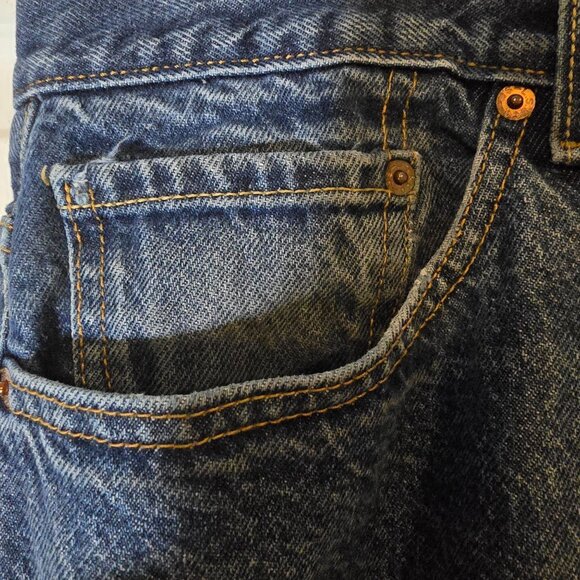 Levis 505 Denim Blue Jeans Size 38X30 Men's Straight Leg - Picture 7 of 7